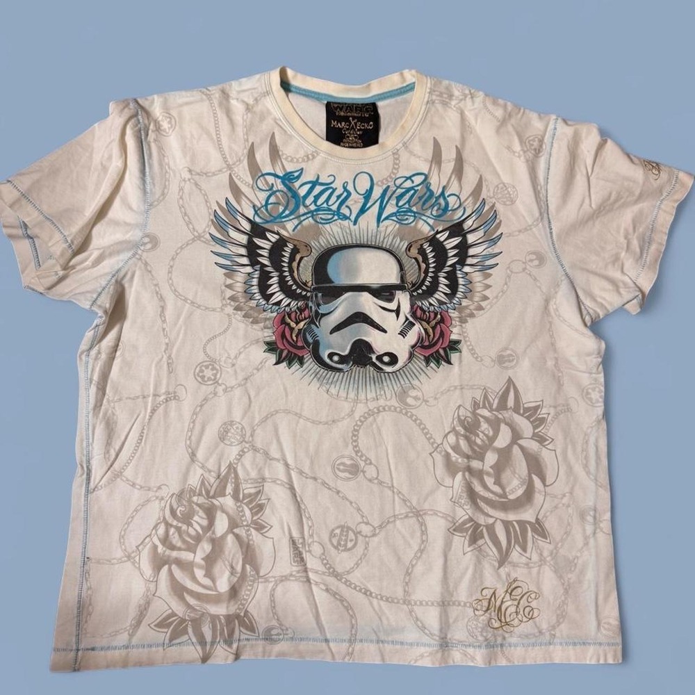 Marc Ecko Cut & Sew Star Wars Stormtrooper T-Shirt Mens 2XL White Vintage 2008
